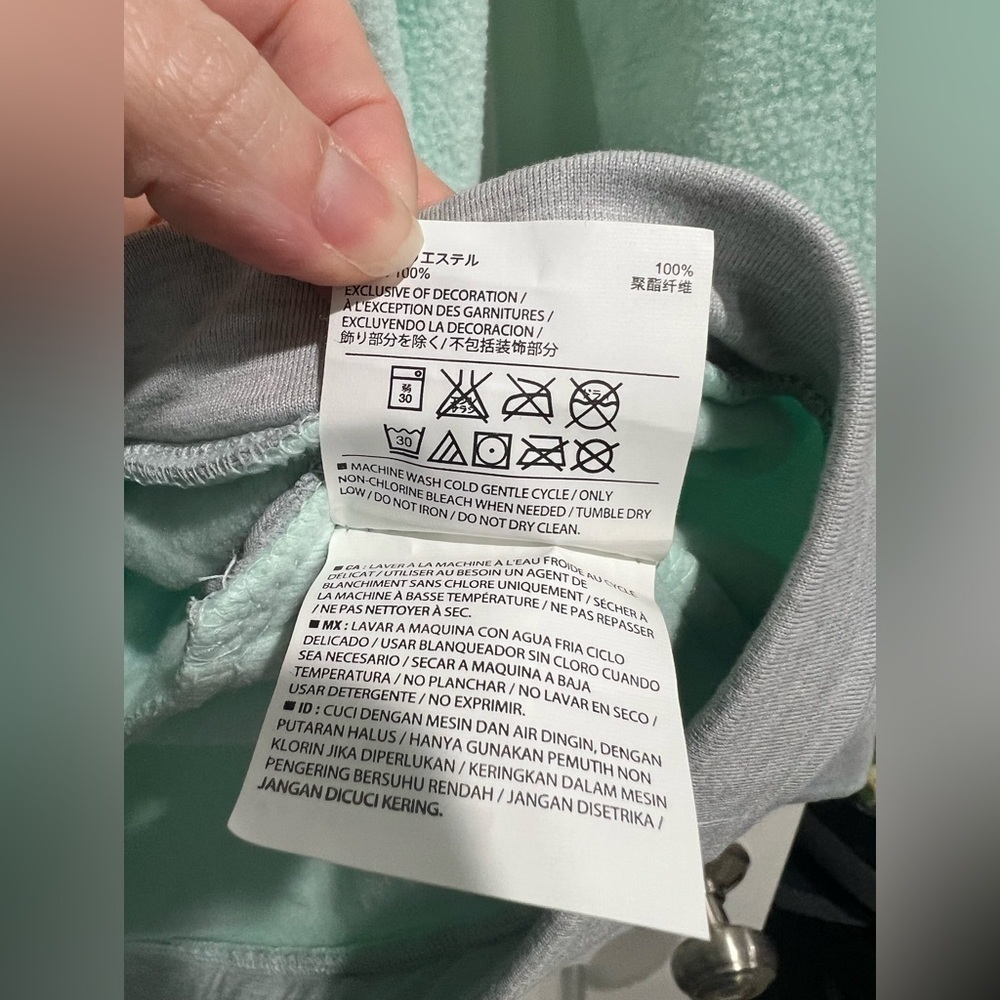 Women’s Old Navy mint green‎ grey gray pullover sweatshirt XL new NWT active - Picture 7 of 8
